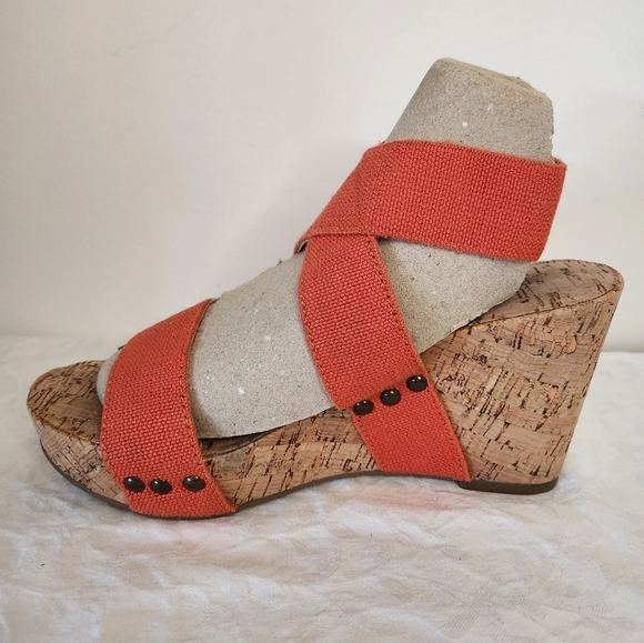 Orange Wedge Platform Sandals - Picture 6 of 12